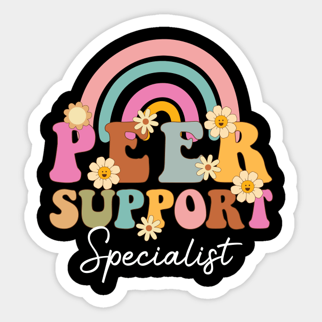 Peer Support Specialist Mental Health Awareness Groovy Rainbow Sticker by ttao4164